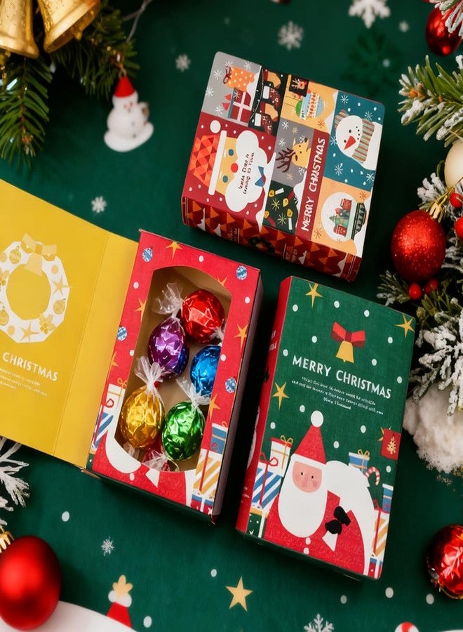 Suponey Christmas Gift Boxes, 10 Pcs Book Shape Treat Boxes Christmas Party Favor Box Santa Wrapping Box for Candy Cookie Goodie and Home Décor - Image 3